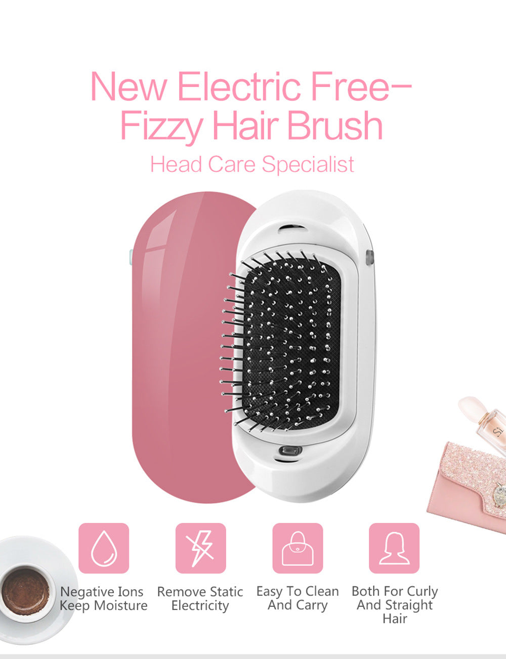 Static free hair brush