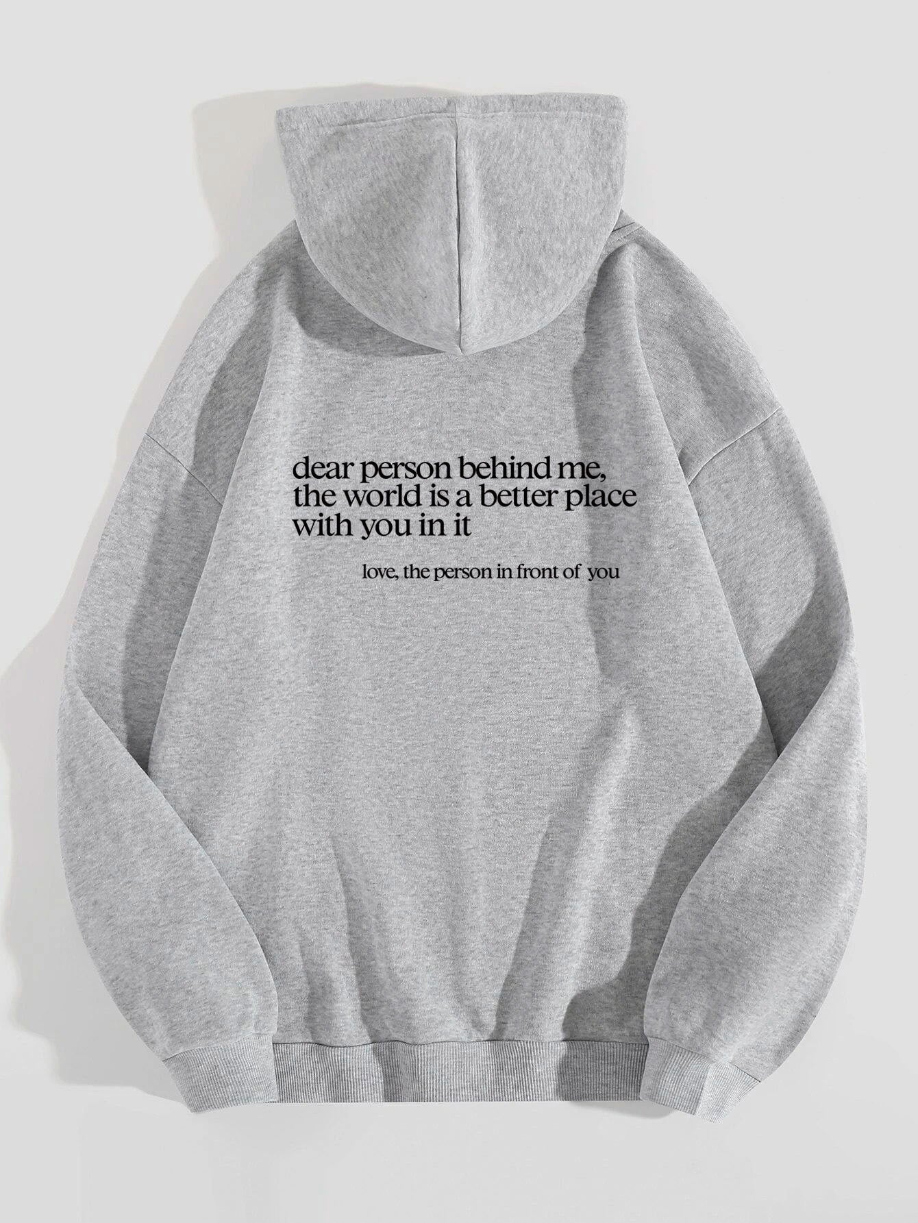 Drawstring printed hoodie