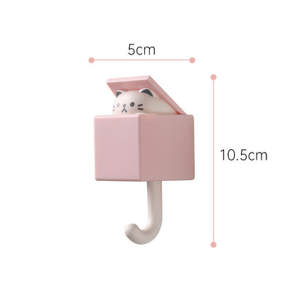 Retractable cat wall hook